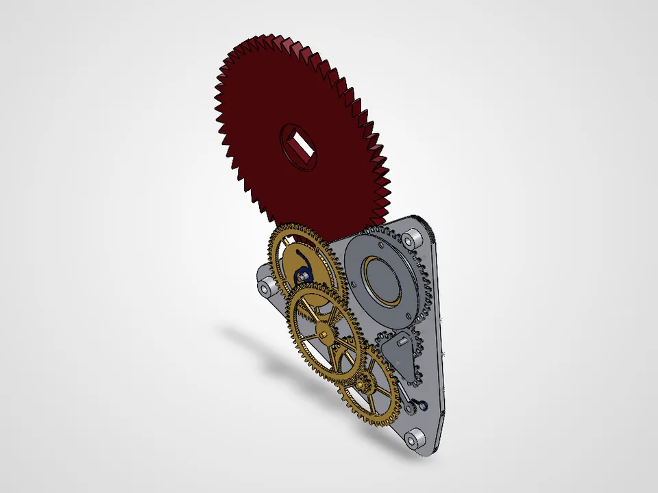 Rouage de remontage automatique modélisé en 3D